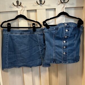 American Eagle Outfitters Blue Mini Pencil Skirt Set